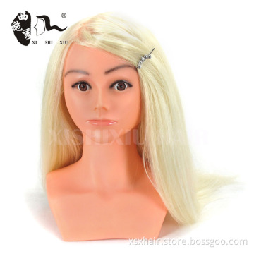 realistic silicone mannequin head with human hair styling head
